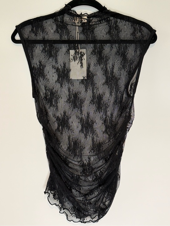 Hem & Thread Other - Hem & Thread Sheer Black Lace Sleeveless Top - Elegant Layering Piece